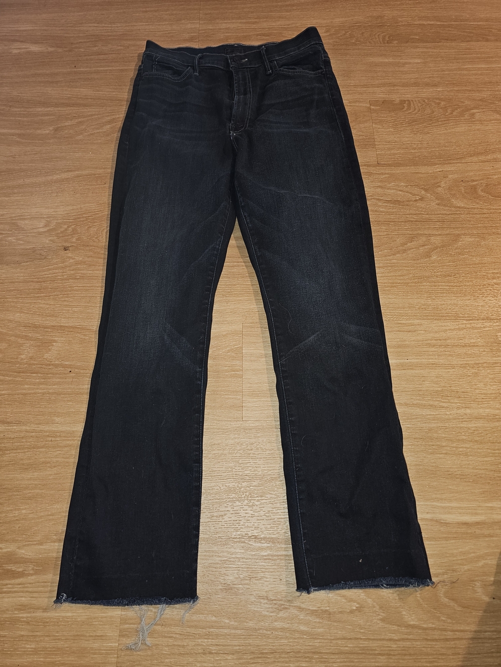 MOTHER Dark Indigo Cropped Straight Jeans